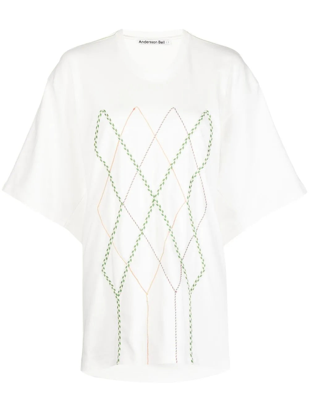 Argyle String Embroidery Oversize T-Shirt