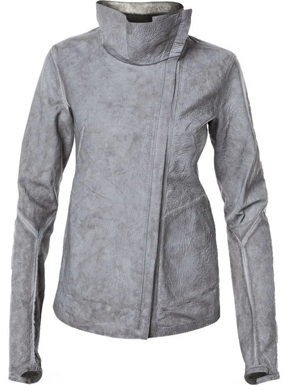 Off-Centre Leather Biker Jacket