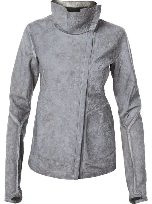 Off-Centre Leather Biker Jacket