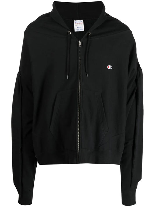 Draped Sleeve Drawstring Hoodie
