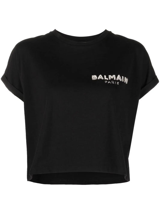 Sequin Logo Round Neck T-Shirt