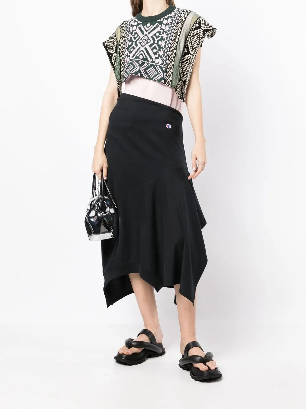 Logo-Patch Asymmetric Skirt