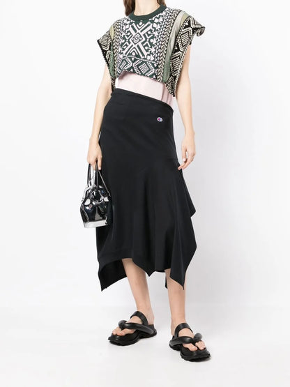 Logo-Patch Asymmetric Skirt