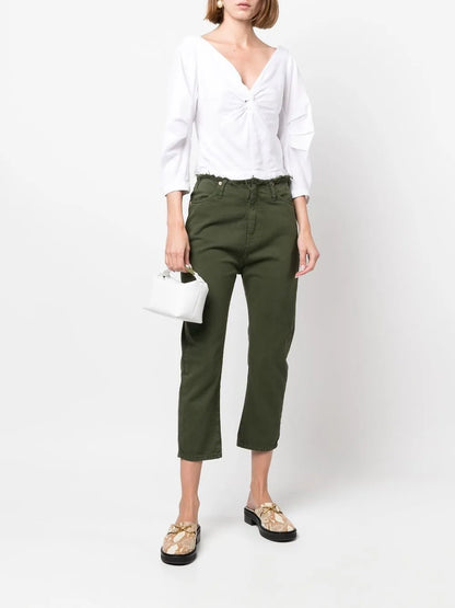 Cropped Straight-Leg Jeans