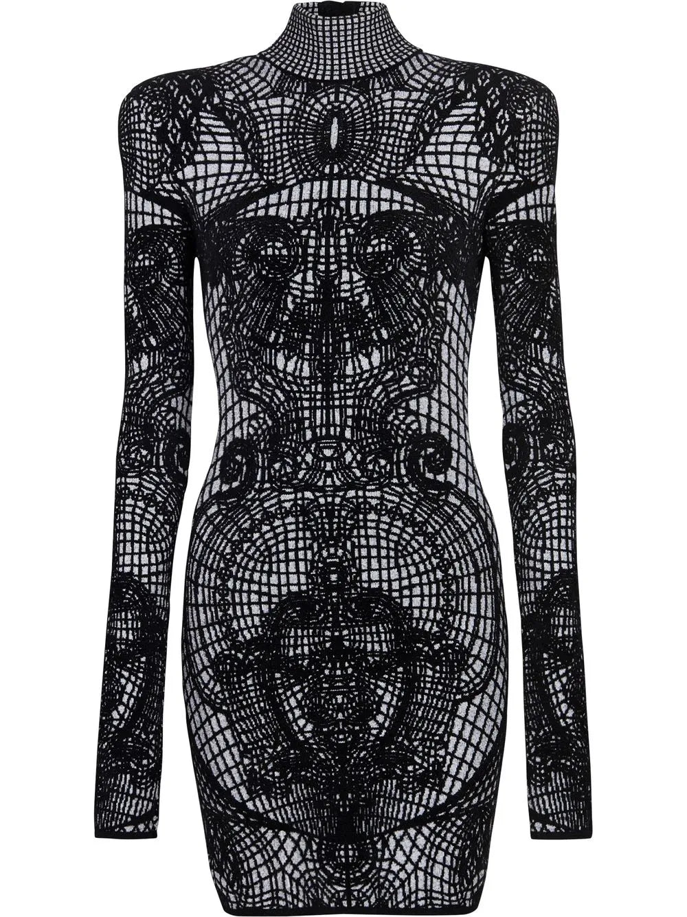 Graphic-Print Fitted Dress