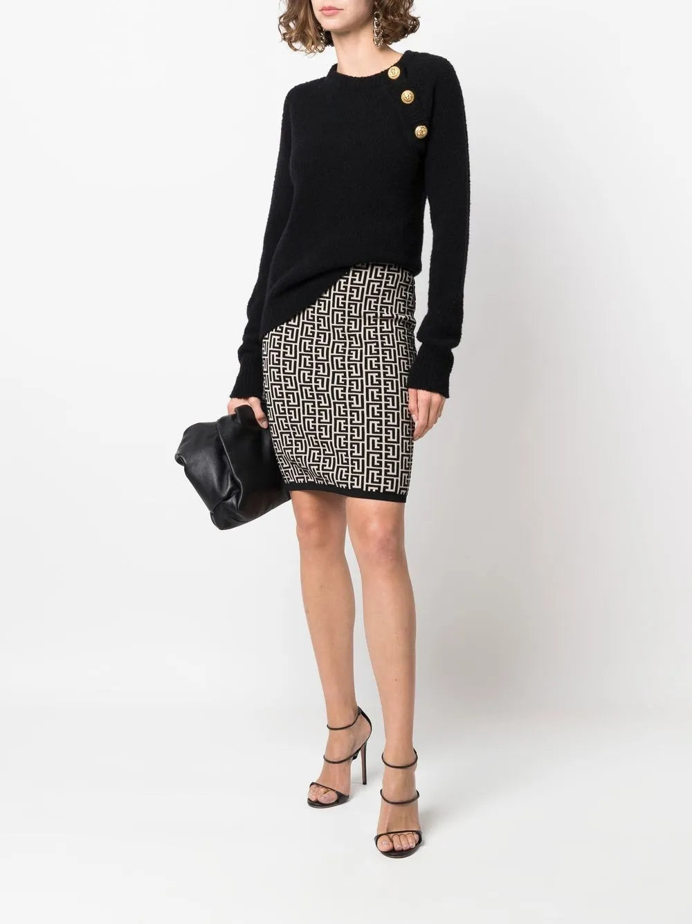 Monogram Pattern Mini Skirt
