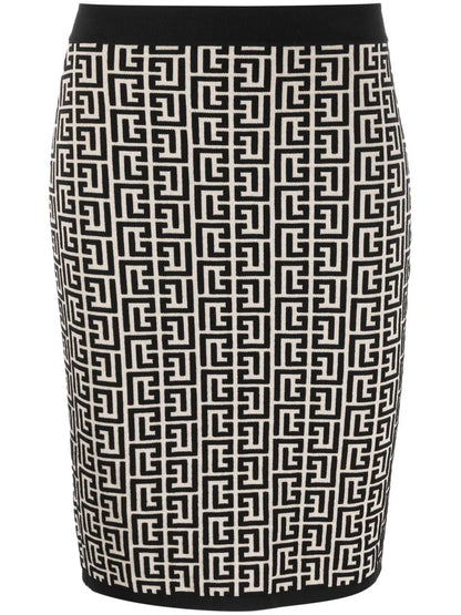 Monogram Pattern Mini Skirt