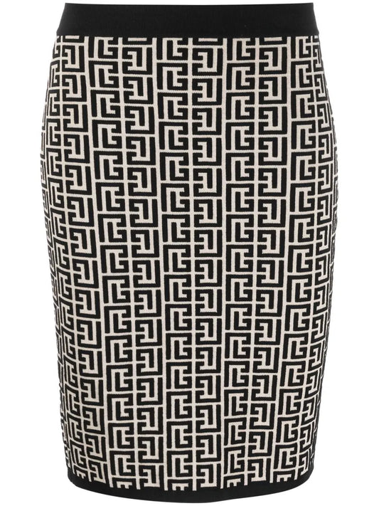 Monogram Pattern Mini Skirt