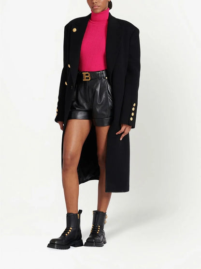 Roll Neck Padded Shoulder Jumper