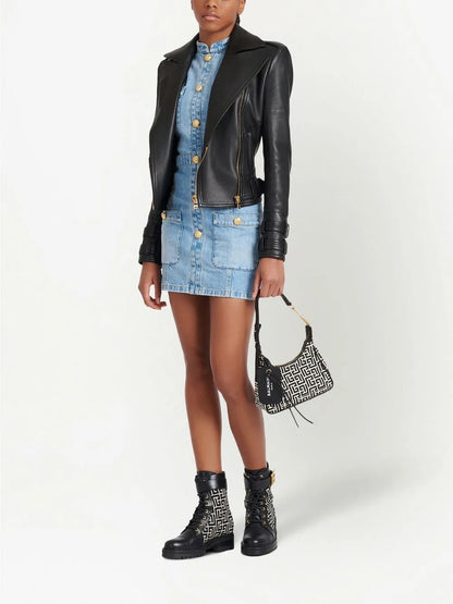 Denim Fitted Mini Dress