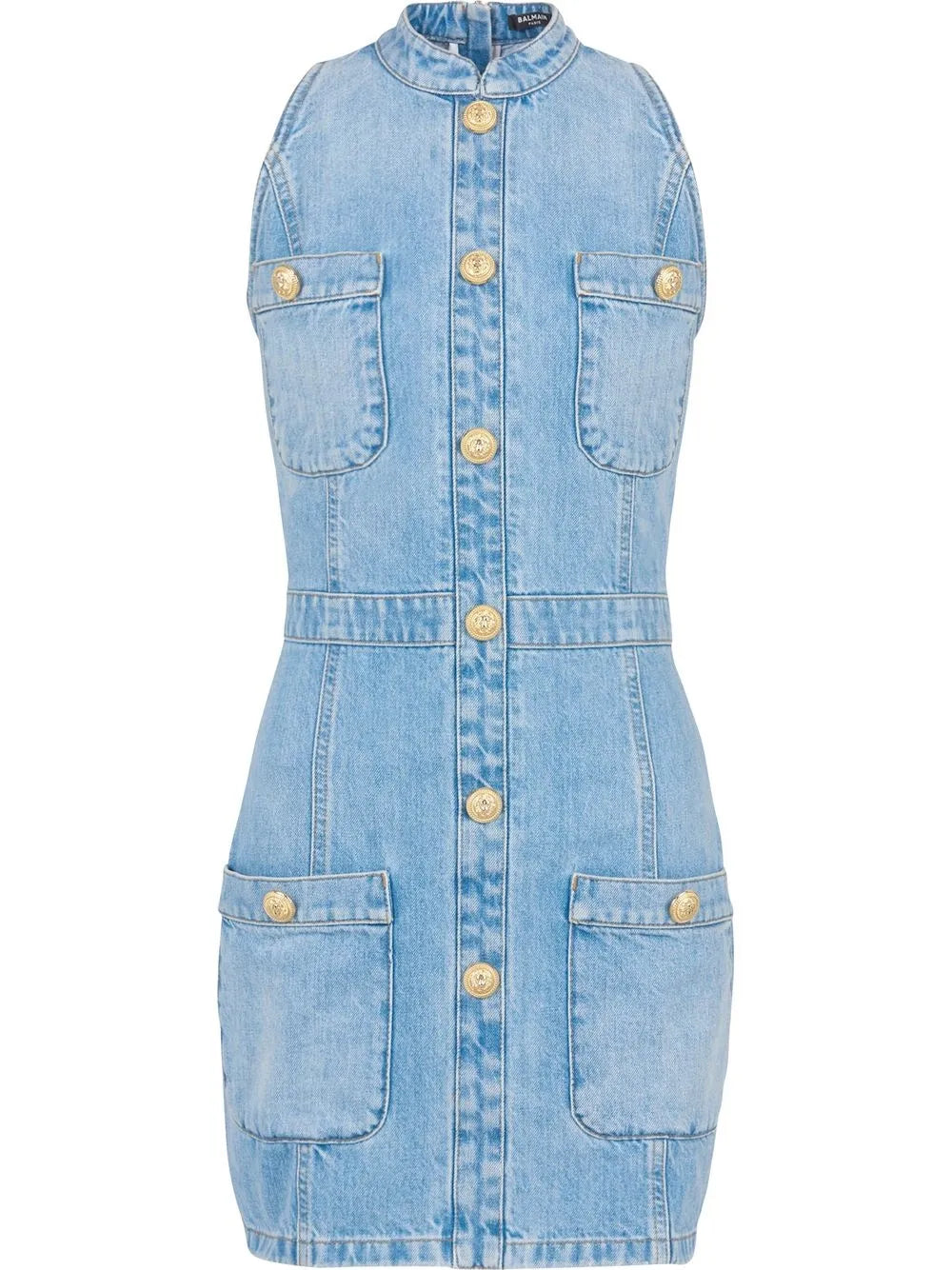 Denim Fitted Mini Dress