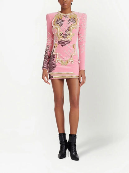 Embroidered Mini Dress