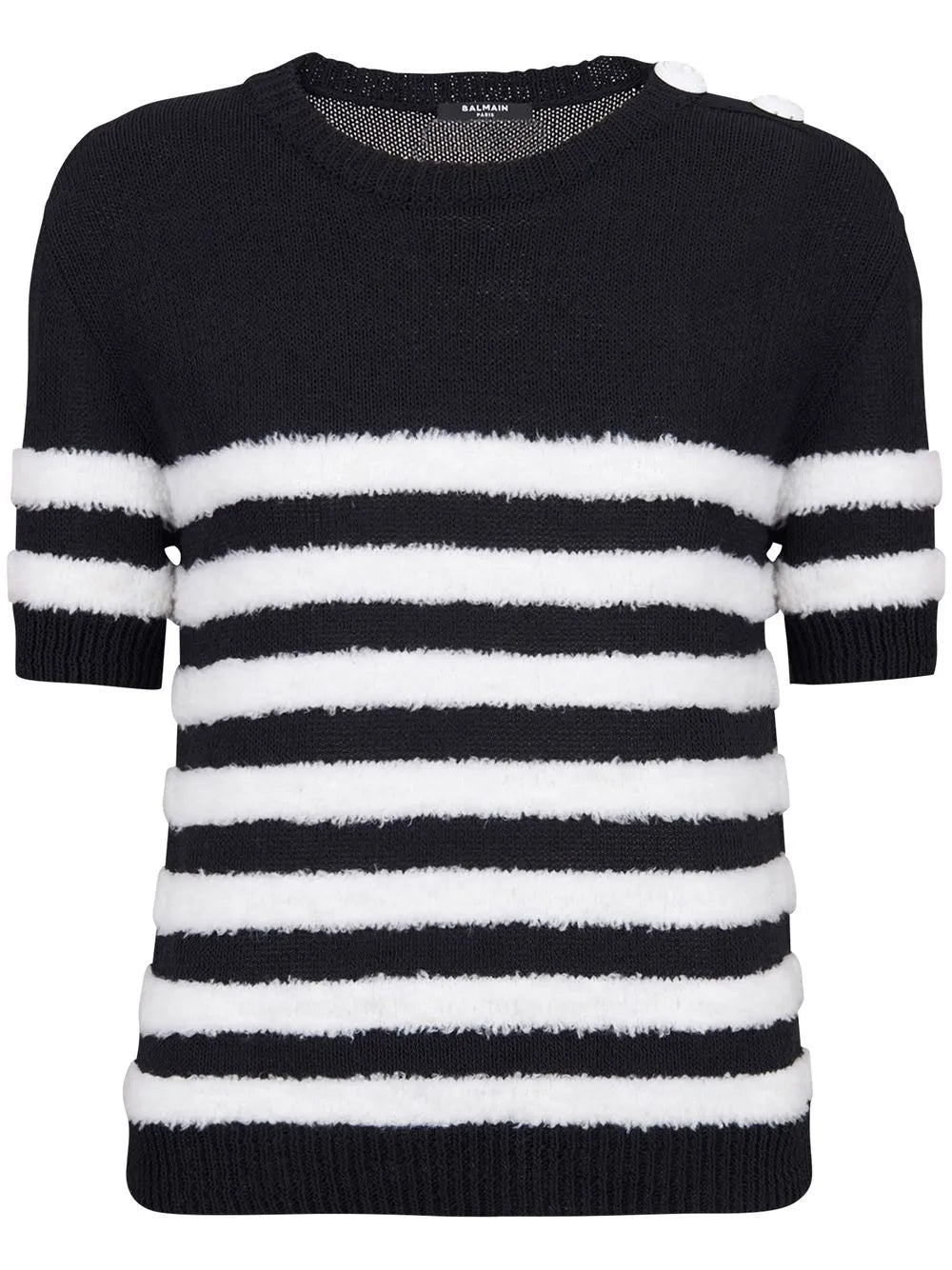 Striped Pattern Short-Sleeve Top