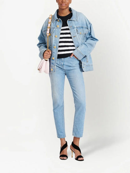 Striped Pattern Short-Sleeve Top