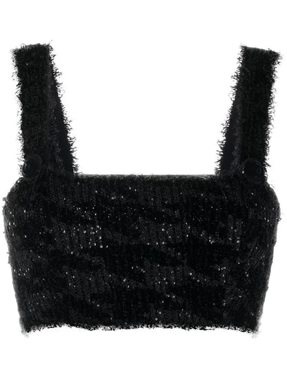 Sequin Knitted Crop Top
