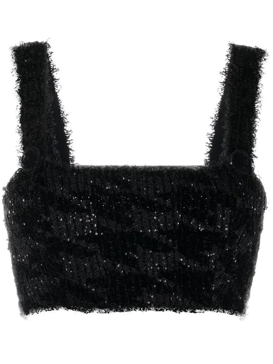 Sequin Knitted Crop Top
