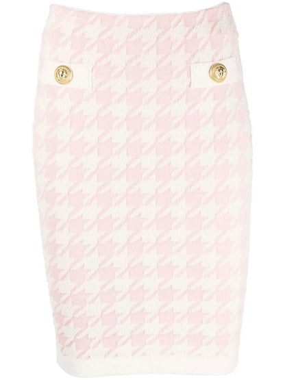Houndstooth Pattern Mini Skirt