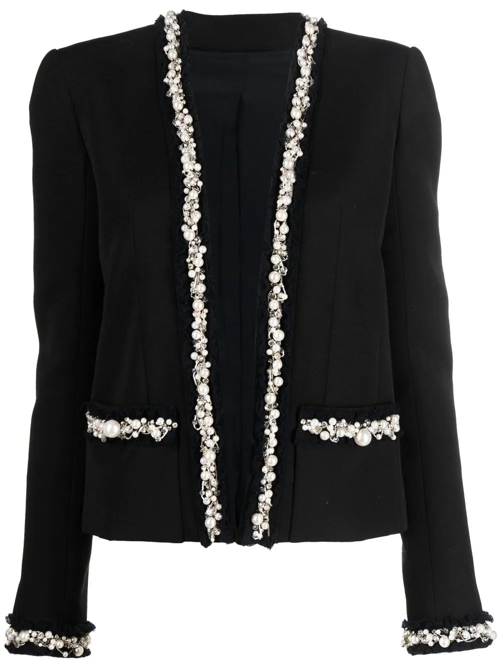 Pearl-Trim Oversized Jacket