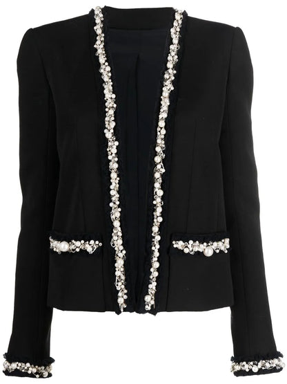 Pearl-Trim Oversized Jacket