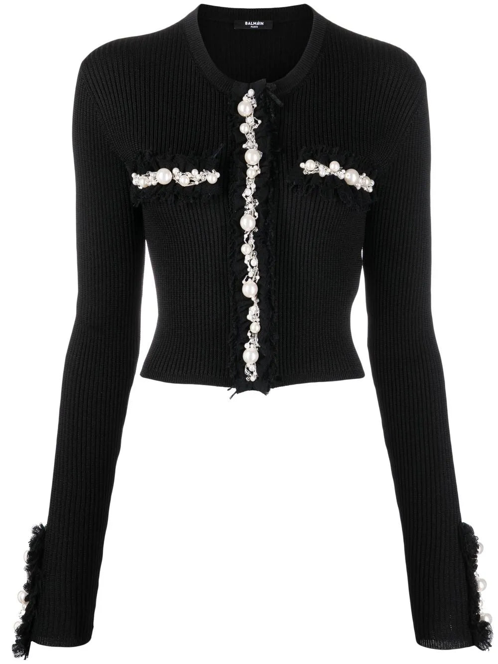 Embellished Ribbed Cardigan