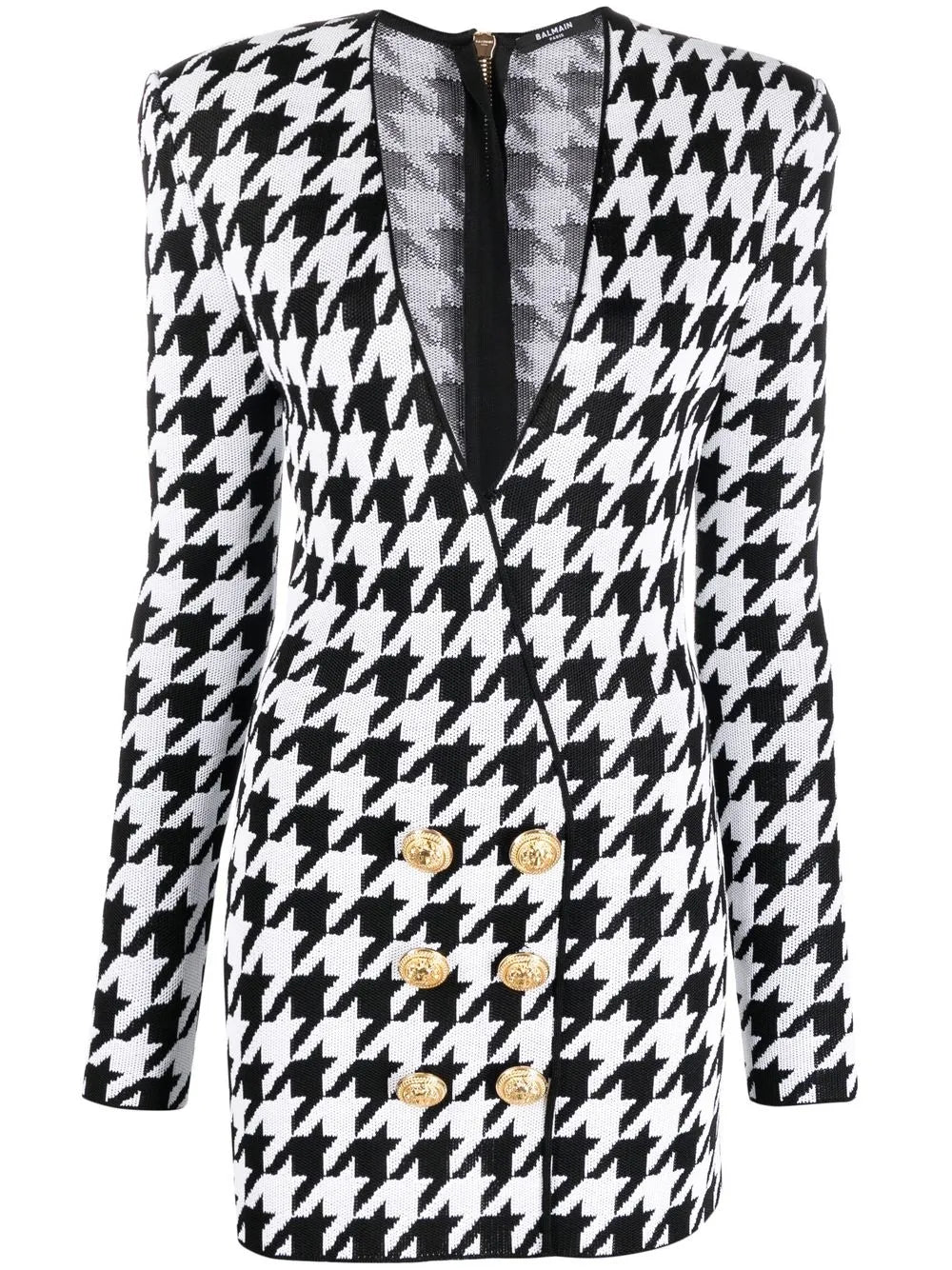 Houndstooth-Print Dress