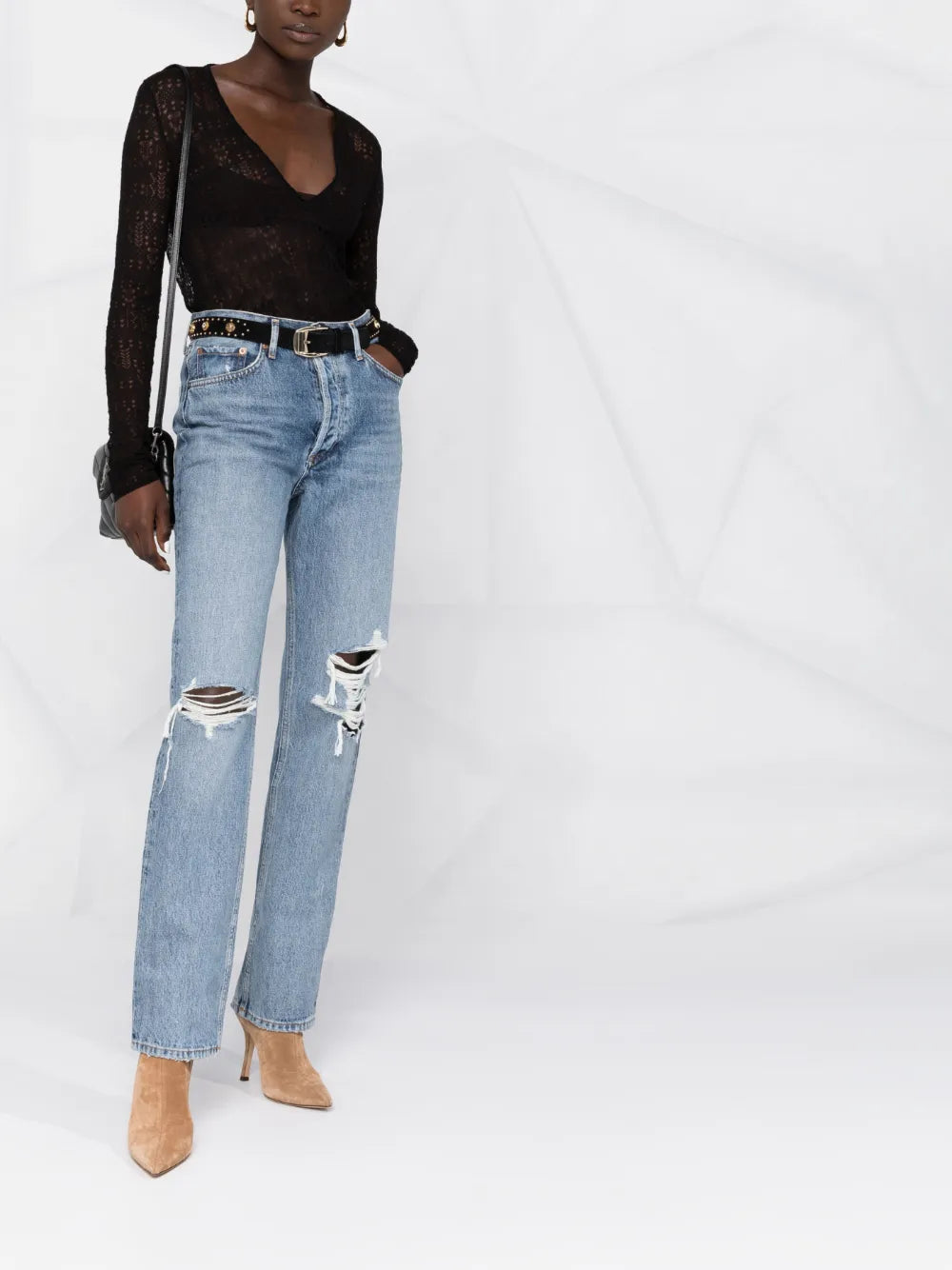 Open-Knit Semi-Sheer Top