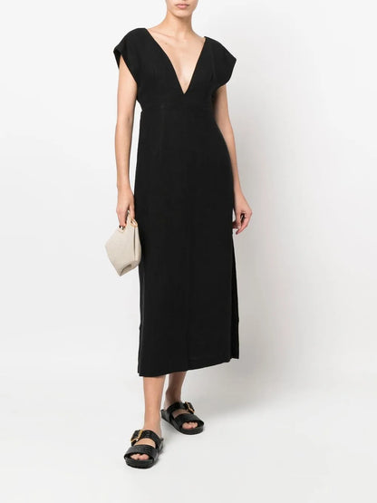 Origami Linen Midi Dress