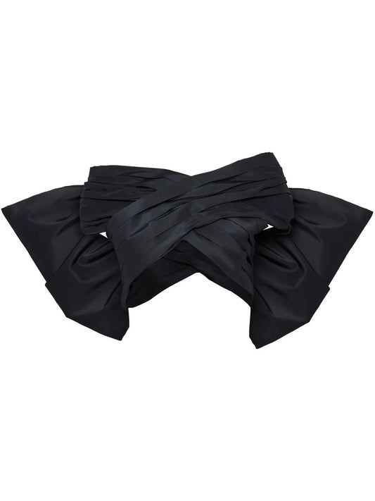 Off-Shoulder Silk Cropped Top
