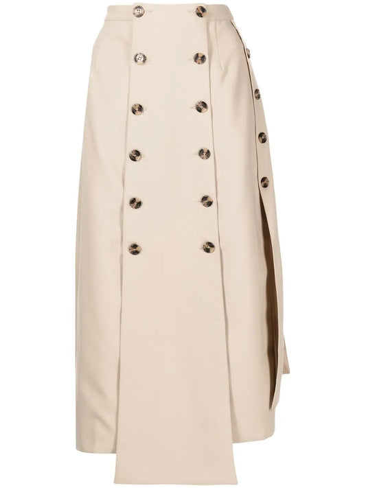 Button Detail Panelled Skirt