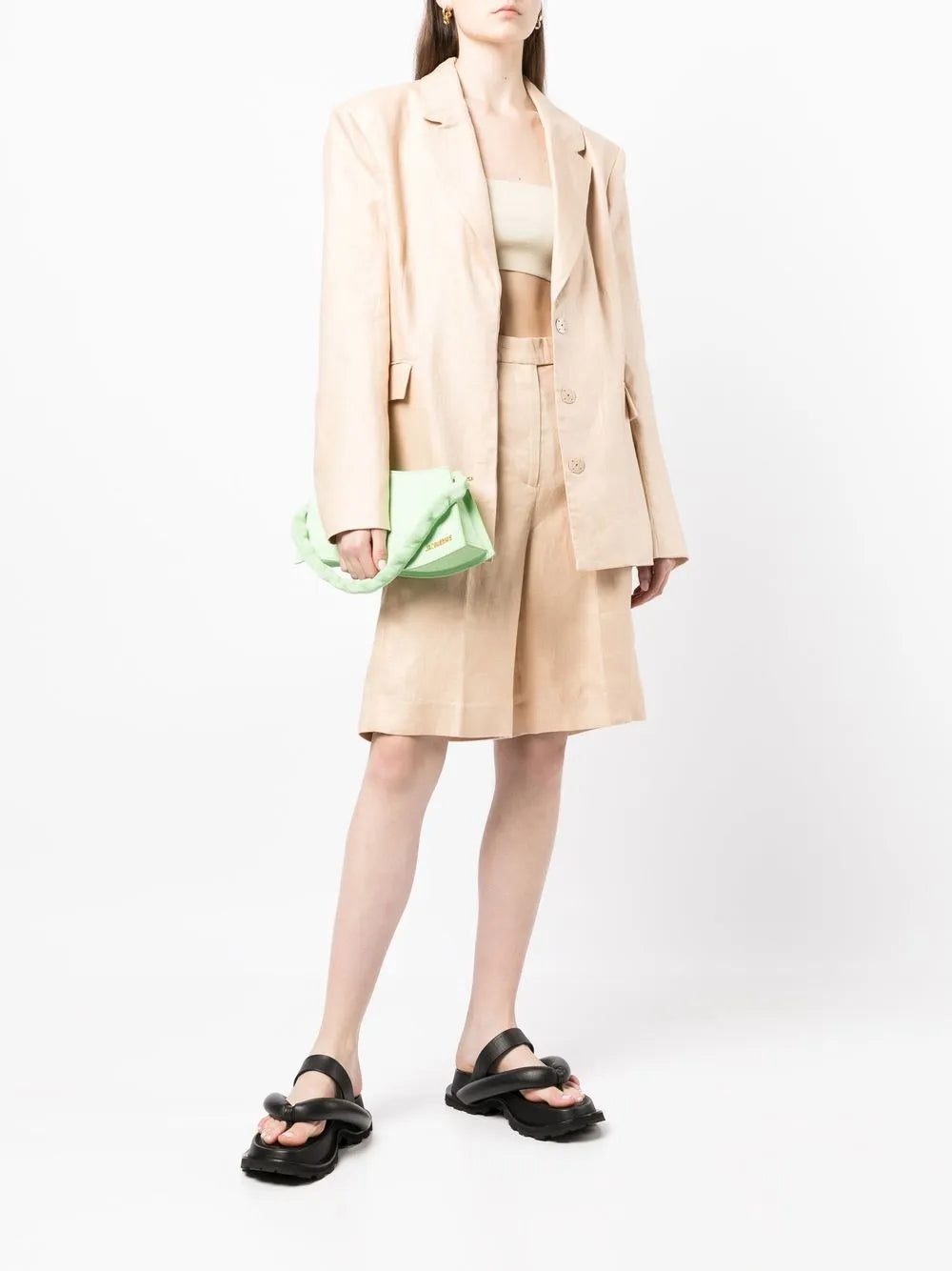 Draped Linen Blazer