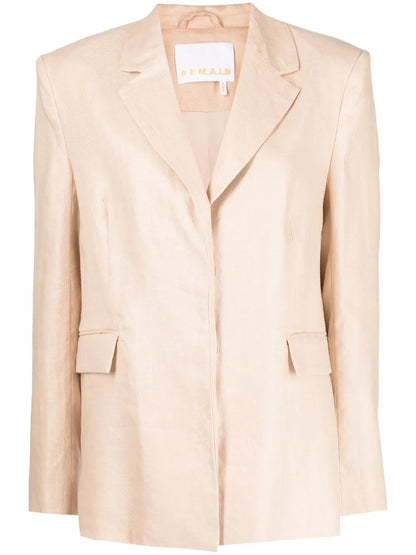 Draped Linen Blazer