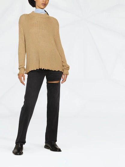 Ribbed High Neck Jumper