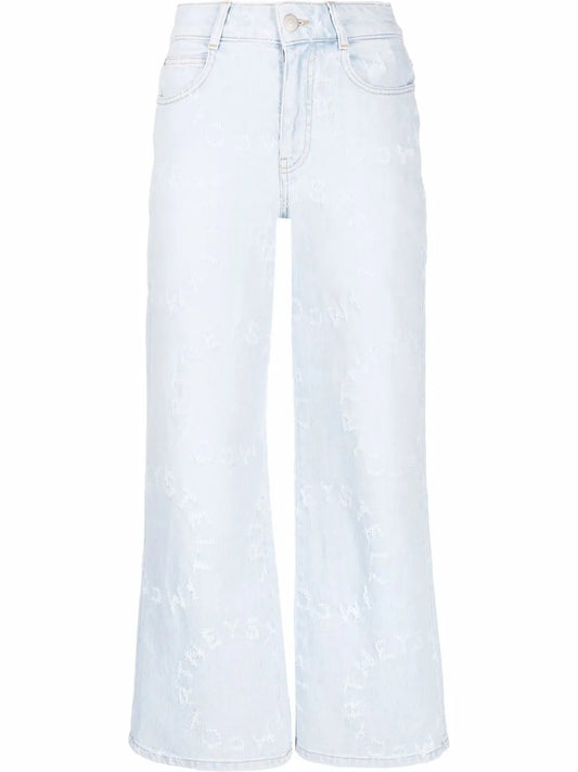 Stella Logo Distressed Cropped Jeans