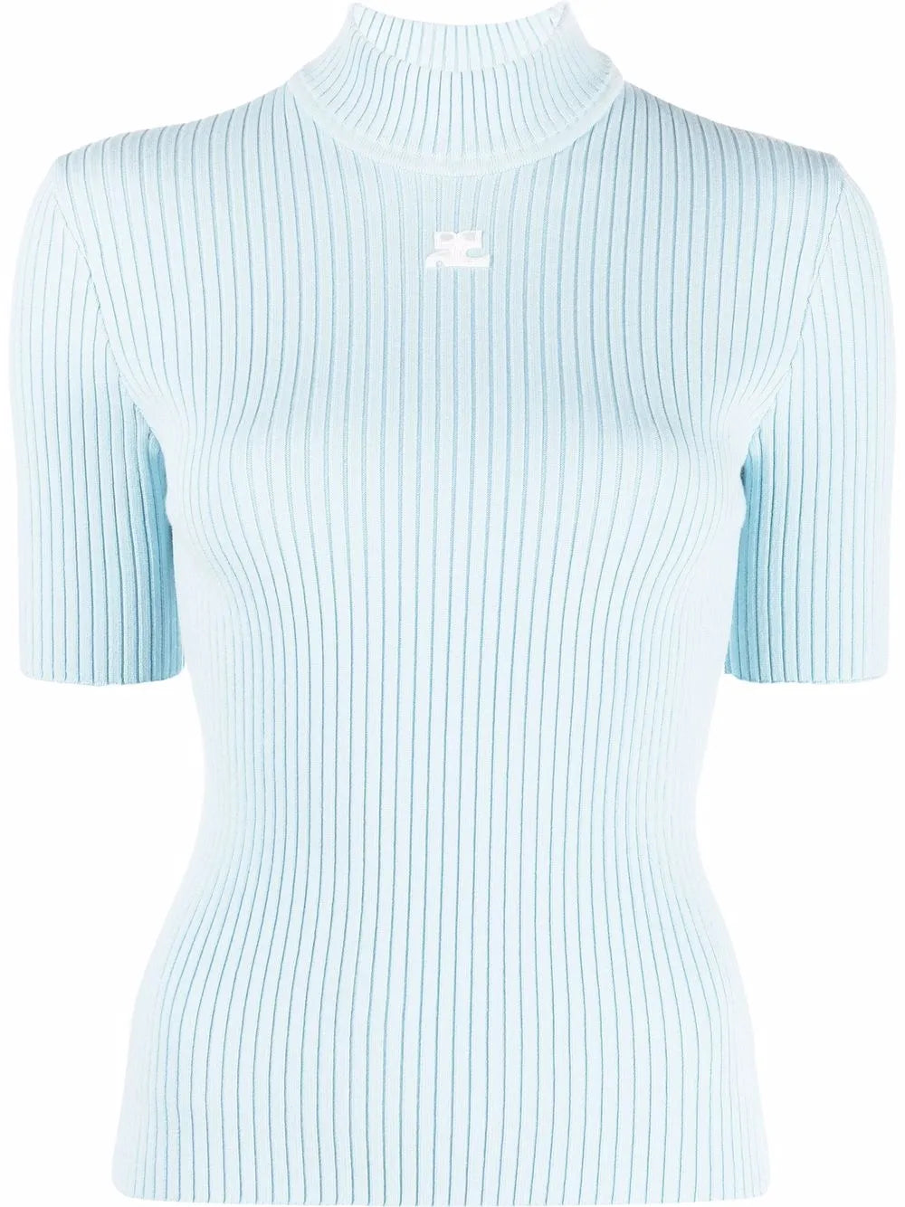 Embroidered Logo Ribbed Knitted Top