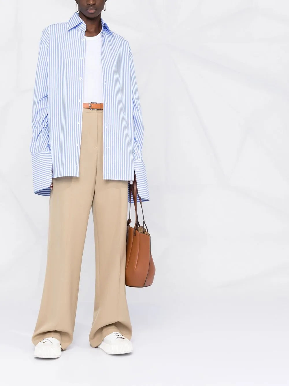 Stripe-Pattern Long-Sleeved Shirt