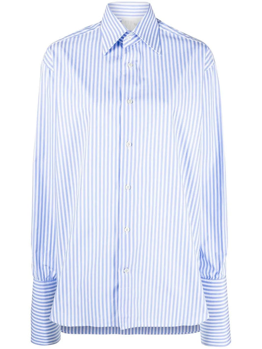 Stripe-Pattern Long-Sleeved Shirt