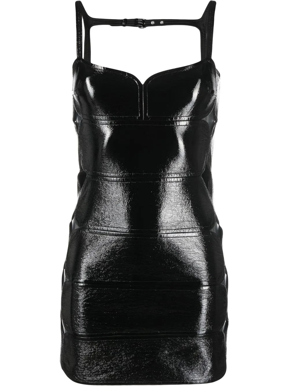 Cut-Out Glossy Mini Dress