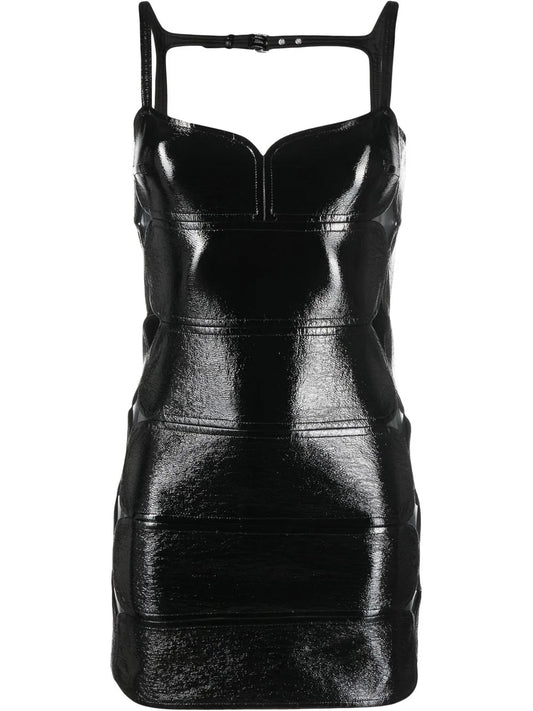 Cut-Out Glossy Mini Dress