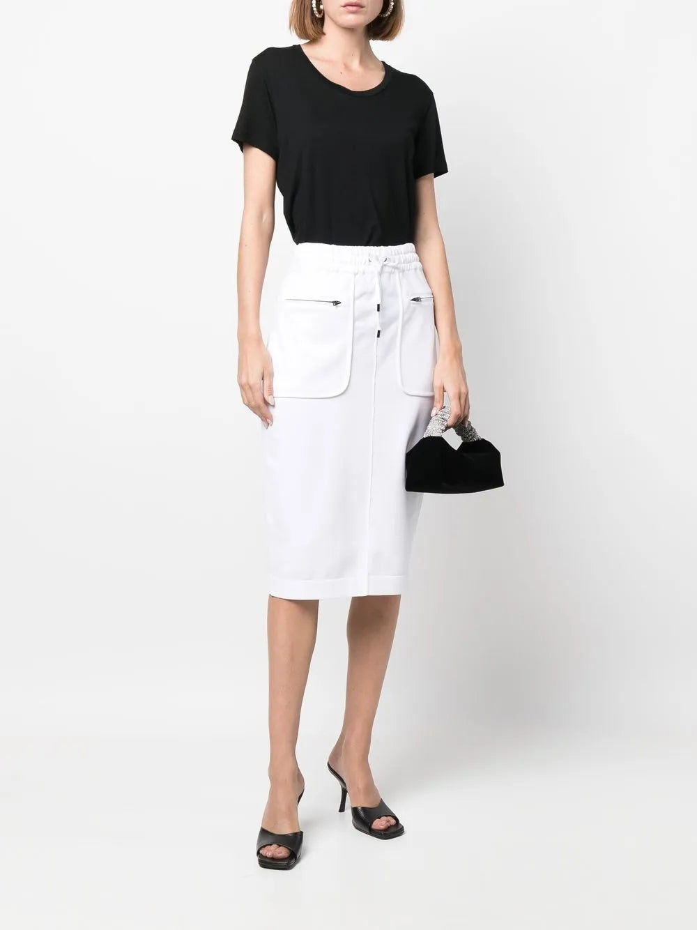 Drawstring Pencil Skirt