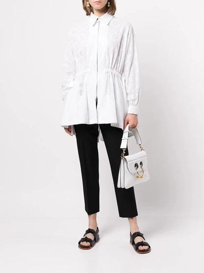 Broderie-Anglaise Zip-Up Jacket