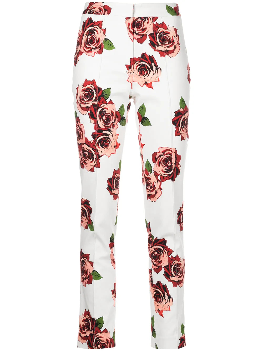 Rose-Print Slim Trousers