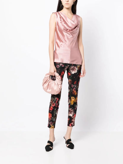 Floral-Print Cotton-Twill Trousers
