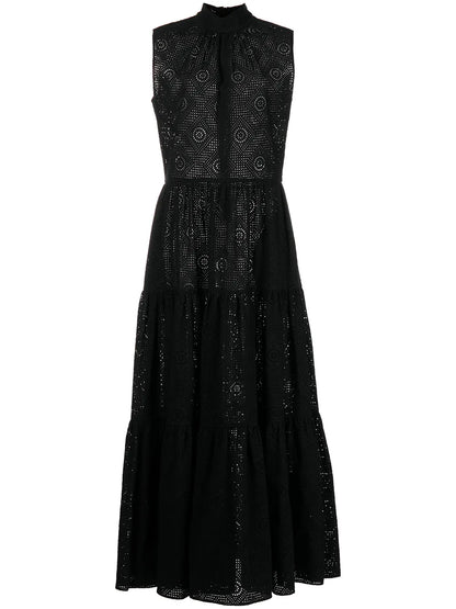 Sleeveless Broderie-Anglaise Maxi Dress