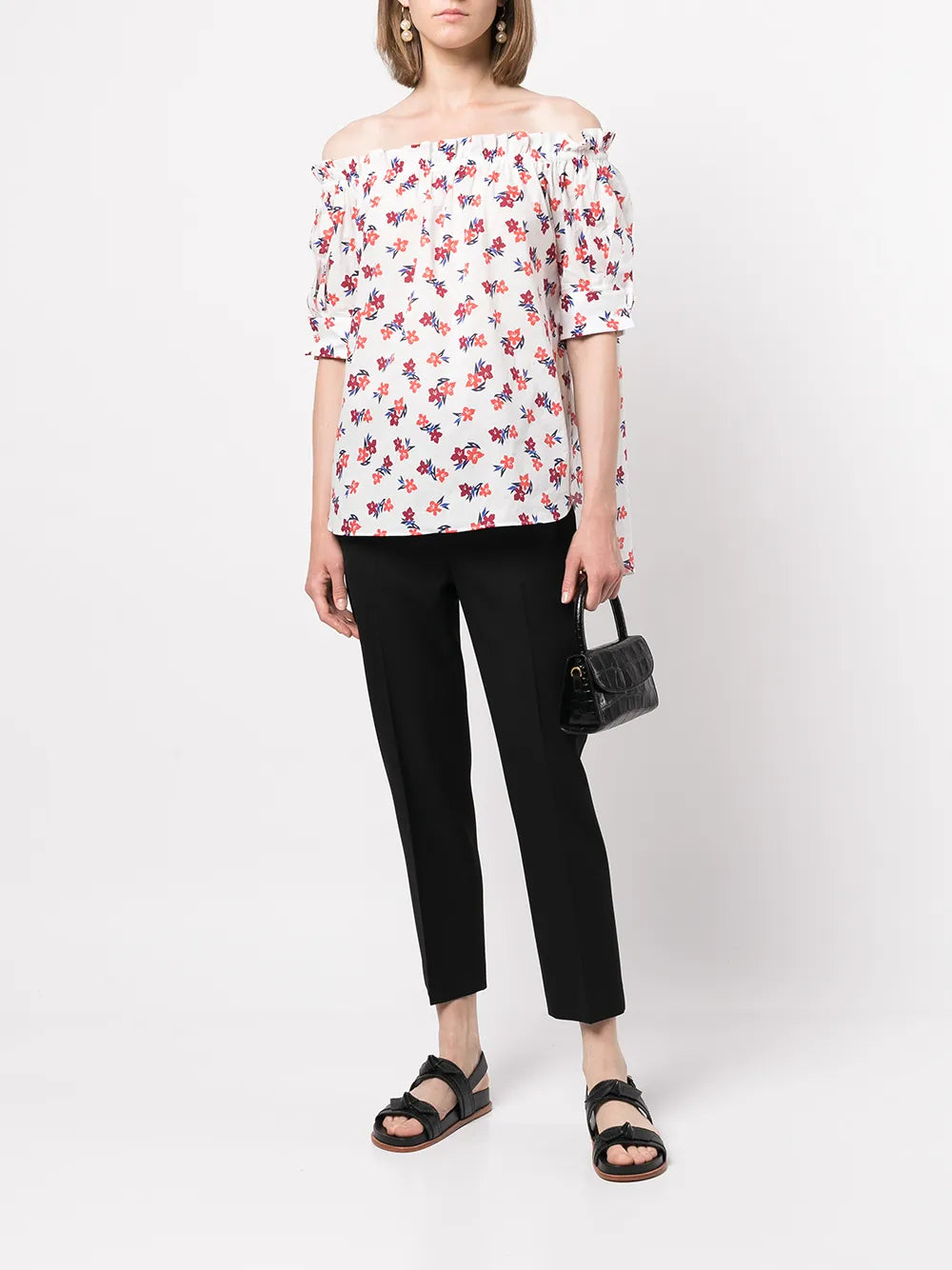 Floral-Print Off-Shoulder Blouse