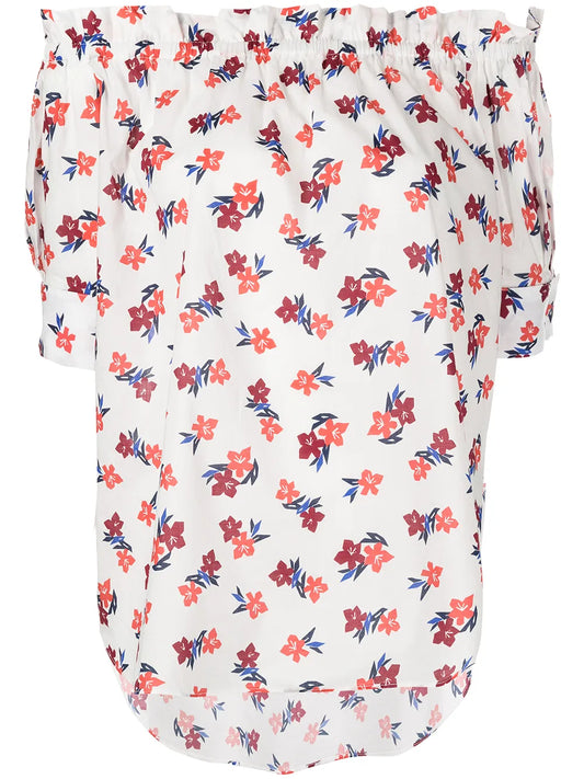 Floral-Print Off-Shoulder Blouse
