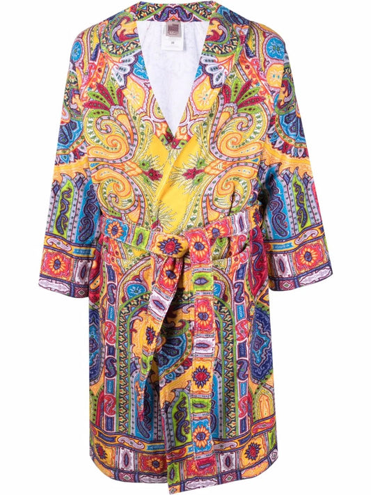 Paisley-Print Bath Robe