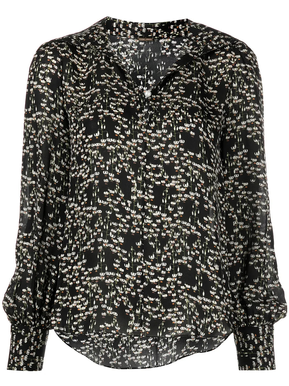 Floral-Print Silk Blouse