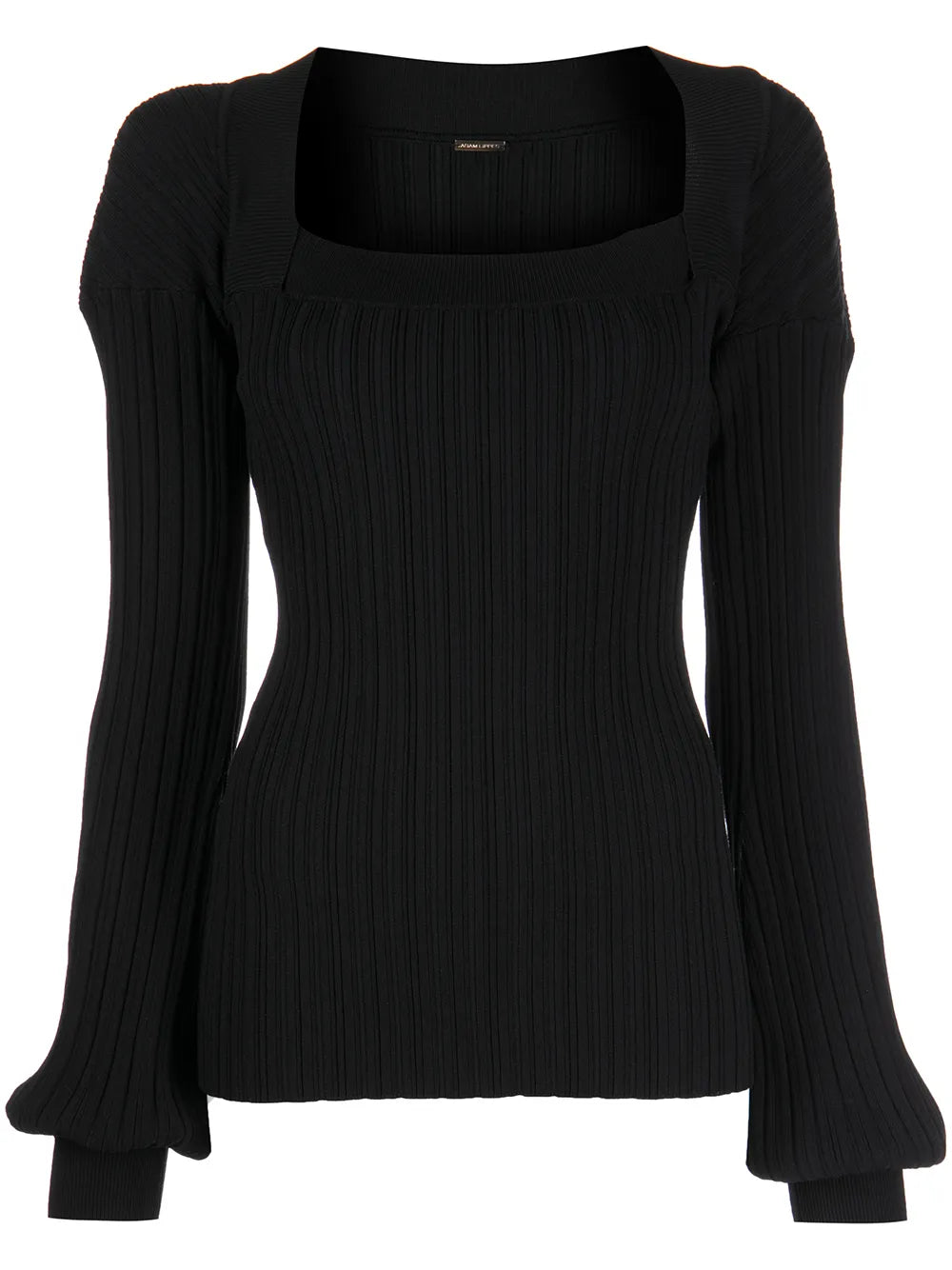 Square-Neck Long-Sleeved Knitted Top