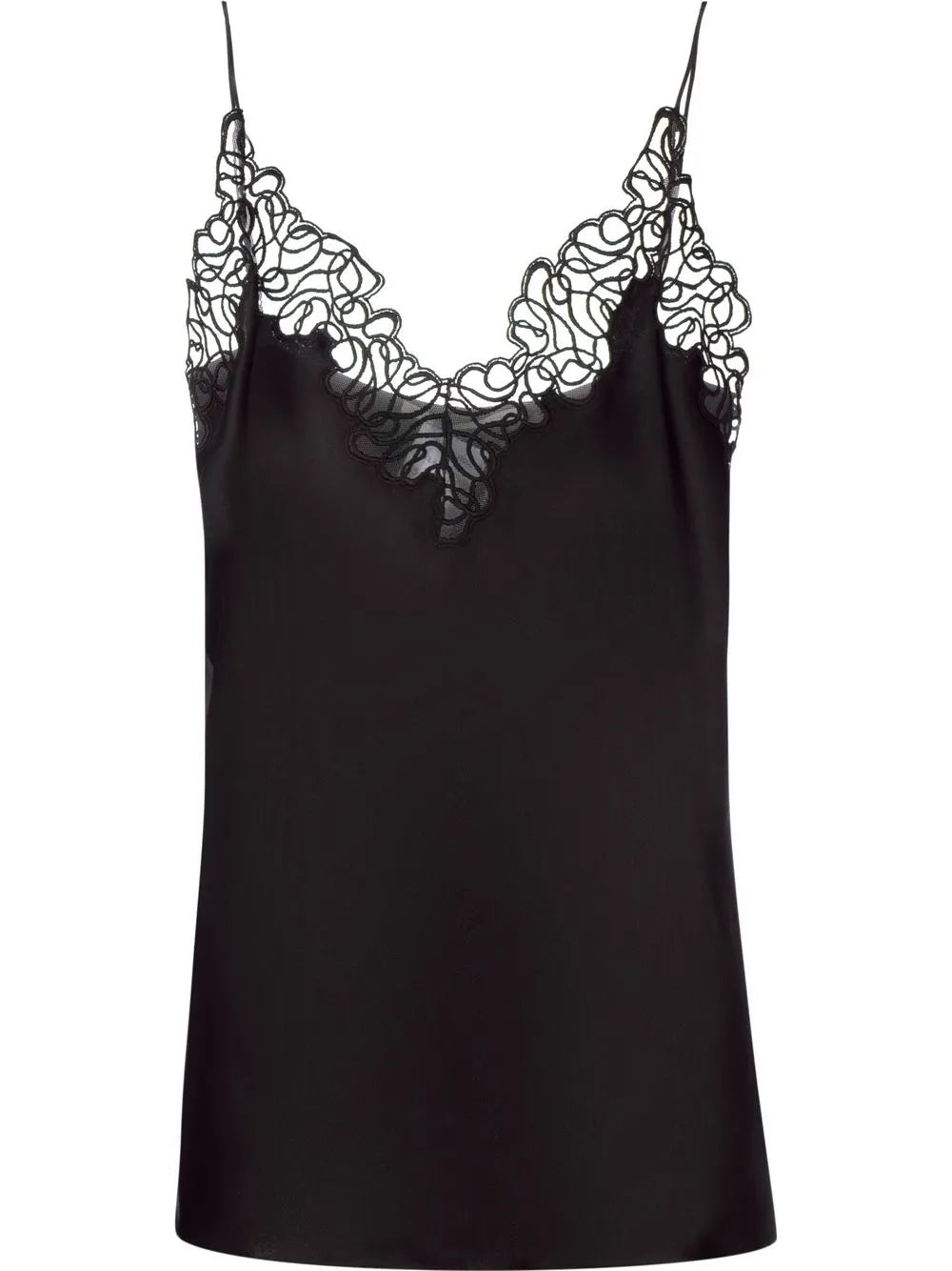 Lace-Trim Satin Cami Top