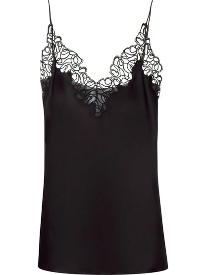 Lace-Trim Satin Cami Top